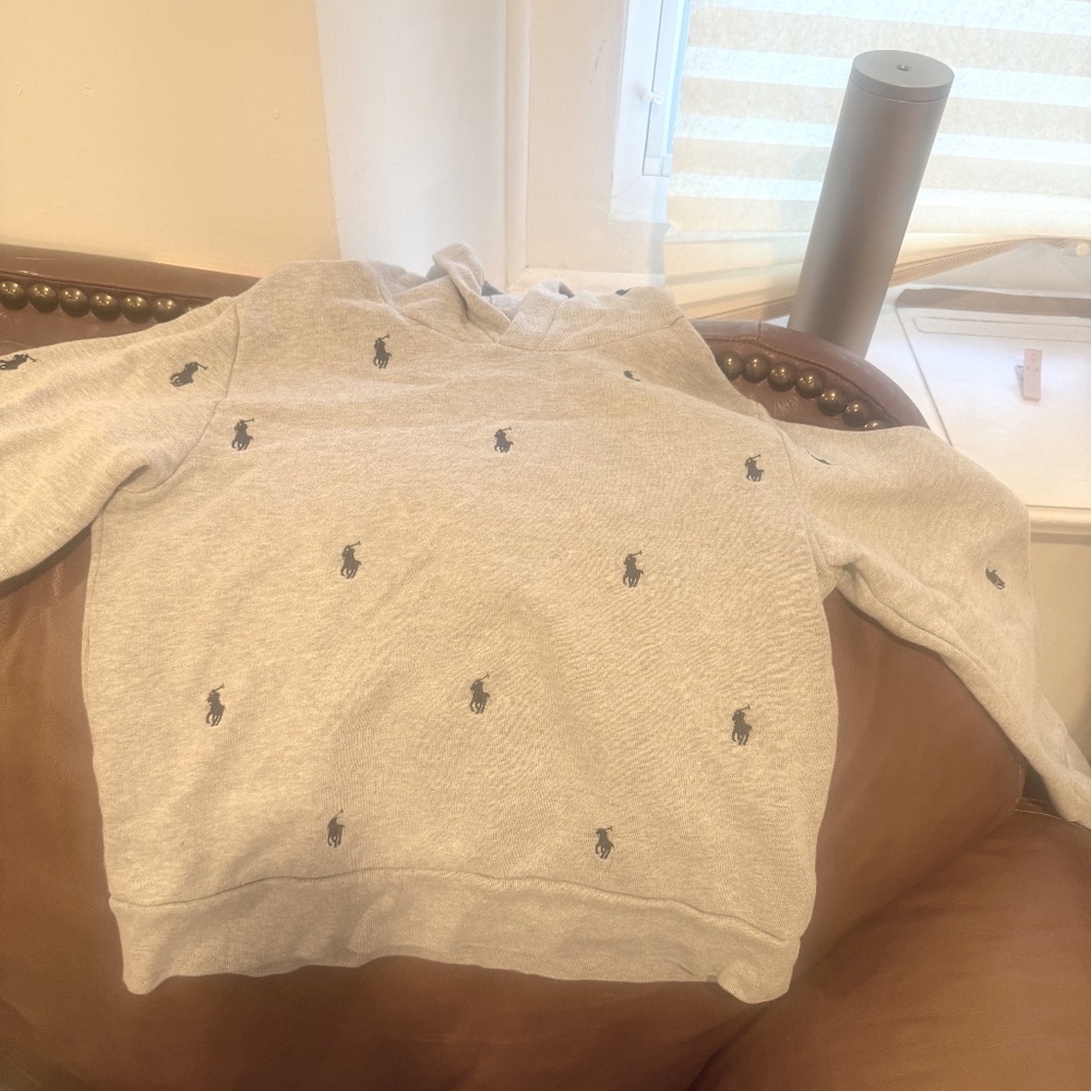 Grey Ralph Lauren Polo hooded with blue horses 10-12